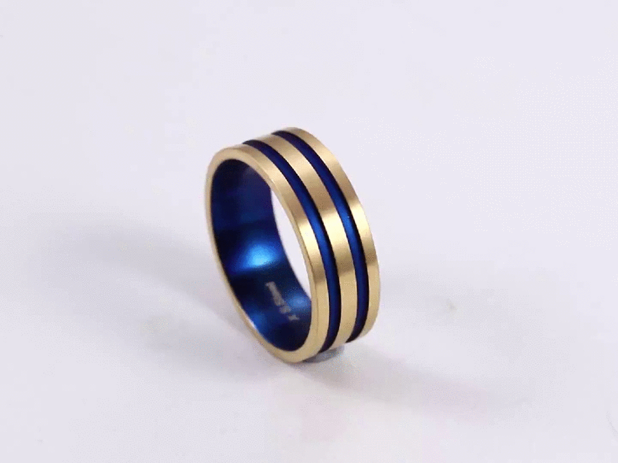 RSS1124 STAINLESS STEEL RING WITTH TWO TONE COLOR