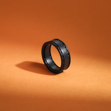 RSS1125 STAINLESS STEEL LEATHER LOOKING RING