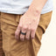 RSS1125 STAINLESS STEEL LEATHER LOOKING RING
