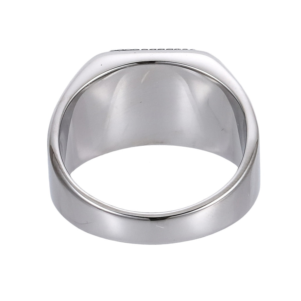 AAB Co. Stainless Steel Square Pattern Ring with Black Oil Finish