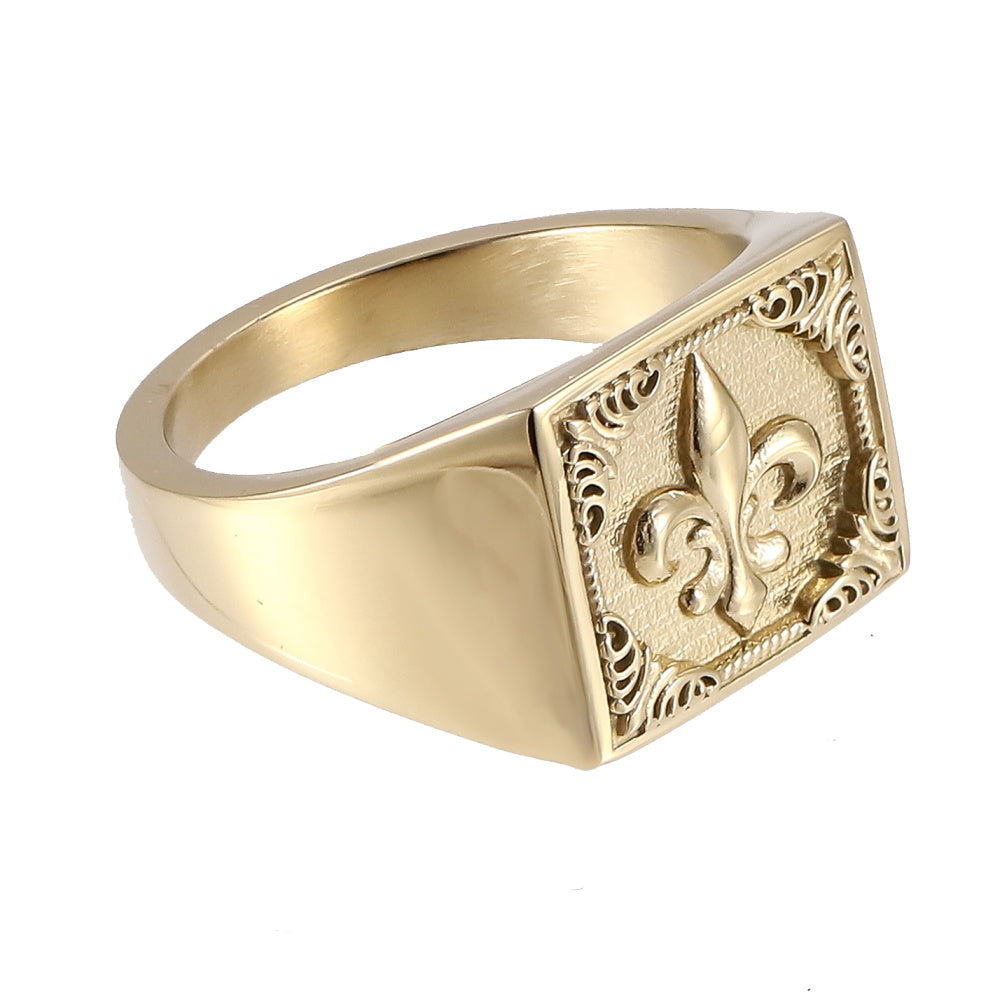 AAB Co. Gold Stainless Steel Lily Ring