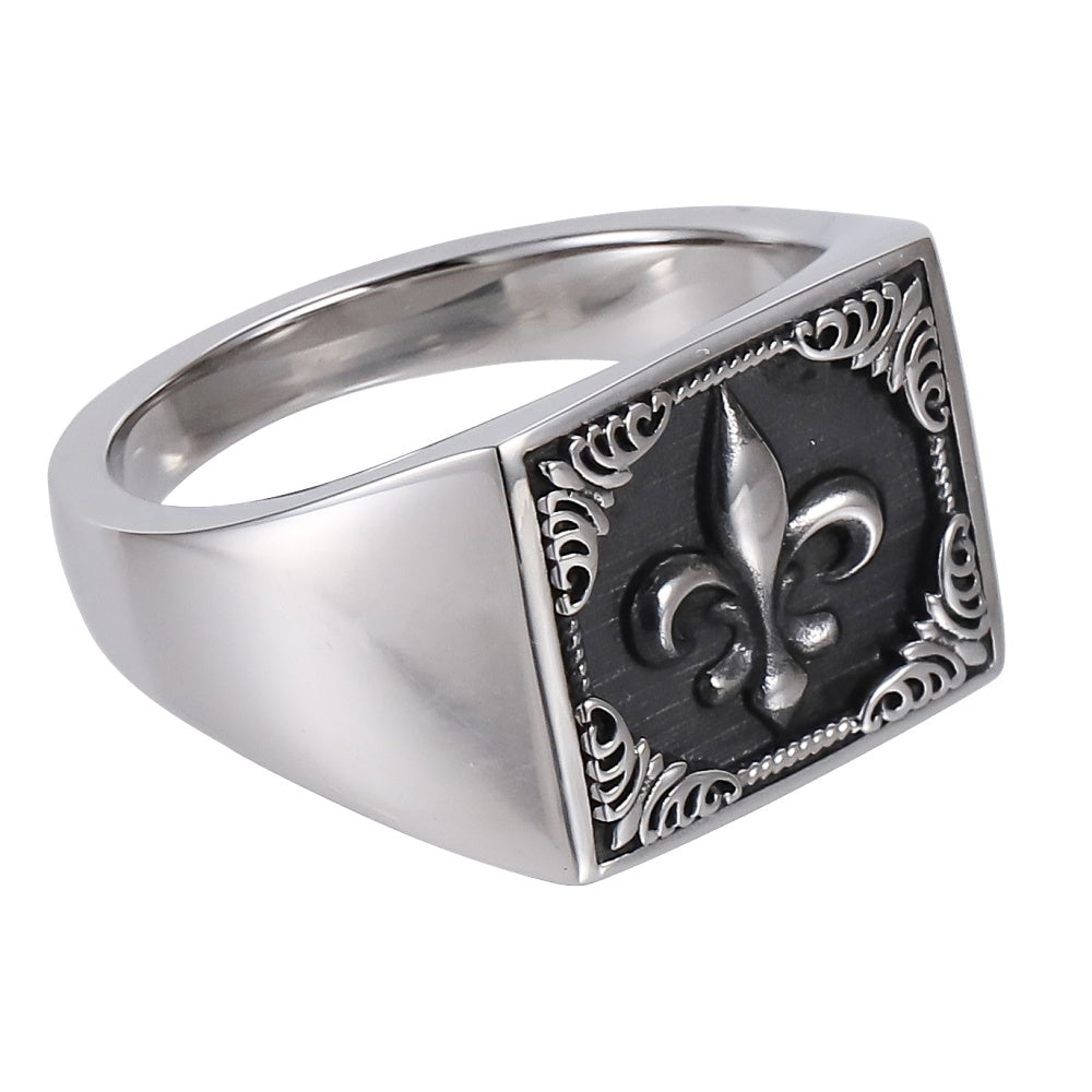AAB Co. Black Stainless Steel Lily Ring