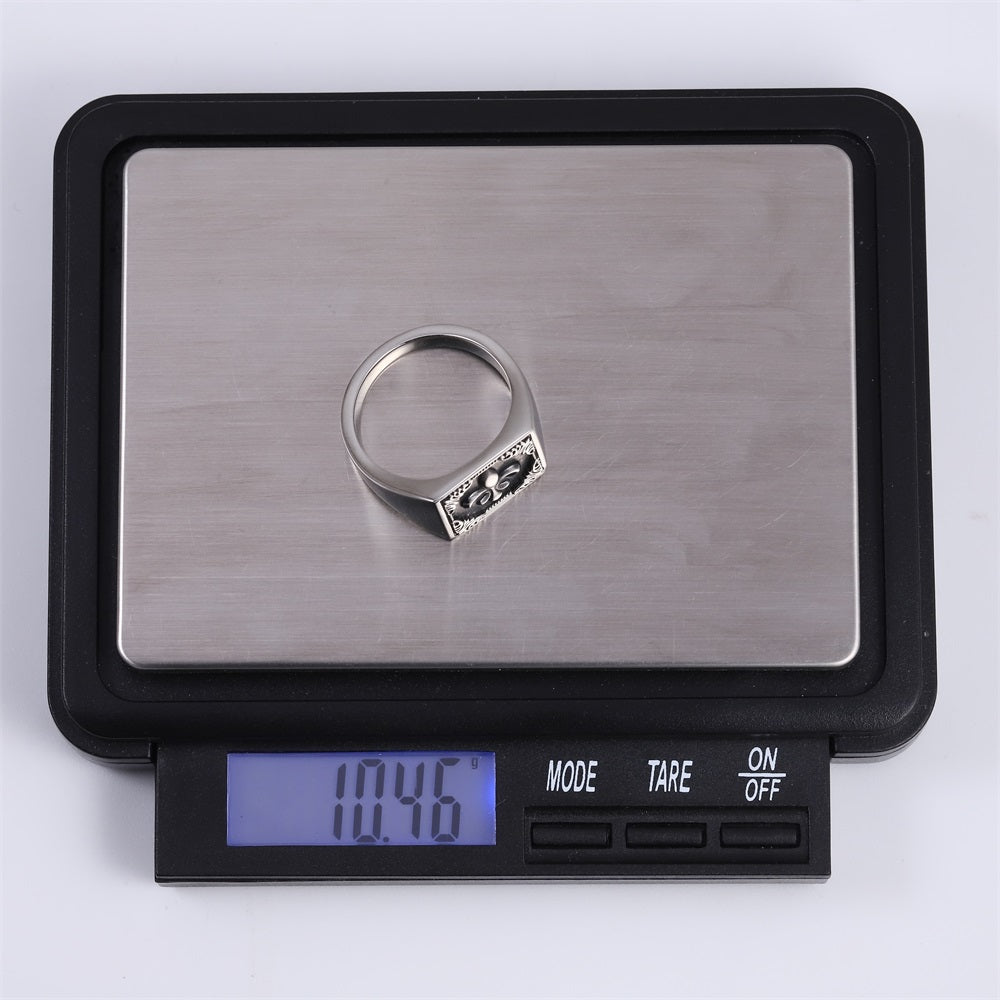 RSS1133 STAINLESS STEEL RING WITH LILY PATTERN
