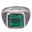 AAB Co. Stainless Steel Square Stone Ring – Synthetic Malachite