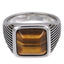 AAB Co. Stainless Steel Square Stone Ring – Yellow Tiger Eye