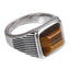 AAB Co. Stainless Steel Square Stone Ring – Yellow Tiger Eye