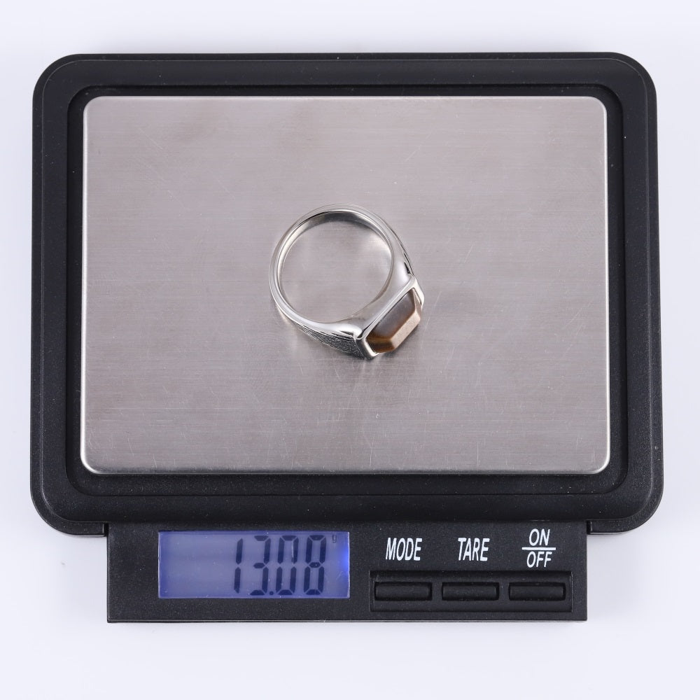 RSS1135 STAINLESS STEEL RING WITH SQUARE STONE