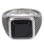 AAB Co. Stainless Steel Square Stone Ring – Black Onyx