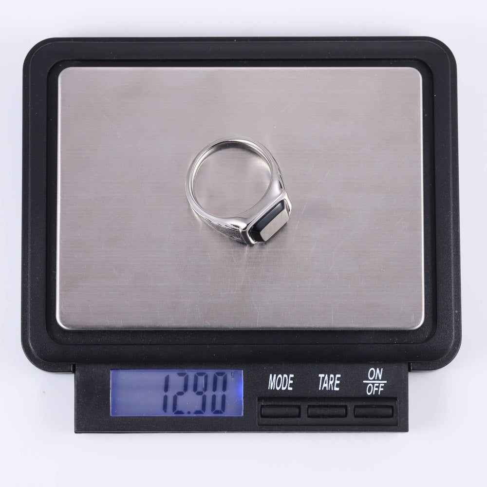 RSS1135 STAINLESS STEEL RING WITH SQUARE STONE