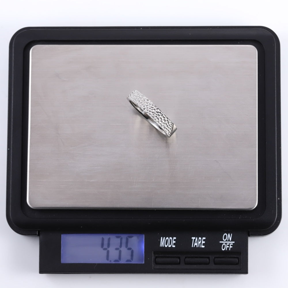 RSS1140 STAINLESS STEEL RING WITH HAMMER EFFECT