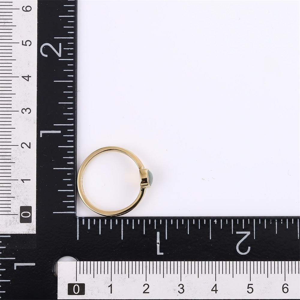 RSS1141 STAINLESS STEEL RING WITH NATURAL RECTANGLE STONE