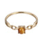 AAB Co stainless steel round stone ring with yellow tiger eye and chain link design in 14K gold finish
