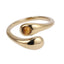 AAB Co stainless steel open wrap ring with natural yellow tiger eye in 14K gold finish