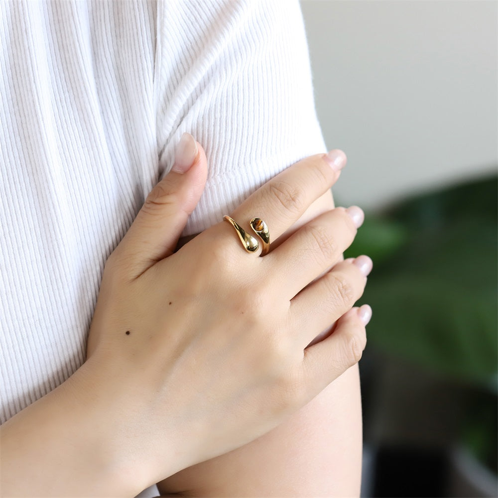 RSS1144 STAINLESS STEEL RING WITH NATURAL STONE