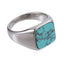 AAB Co. Stainless Steel Square Signet Ring with Synthetic Turquoise