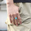 RSS1145 STAINLESS STEEL RING WITH SYNTHETIC TURQUOISE