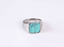RSS1145 STAINLESS STEEL RING WITH SYNTHETIC TURQUOISE