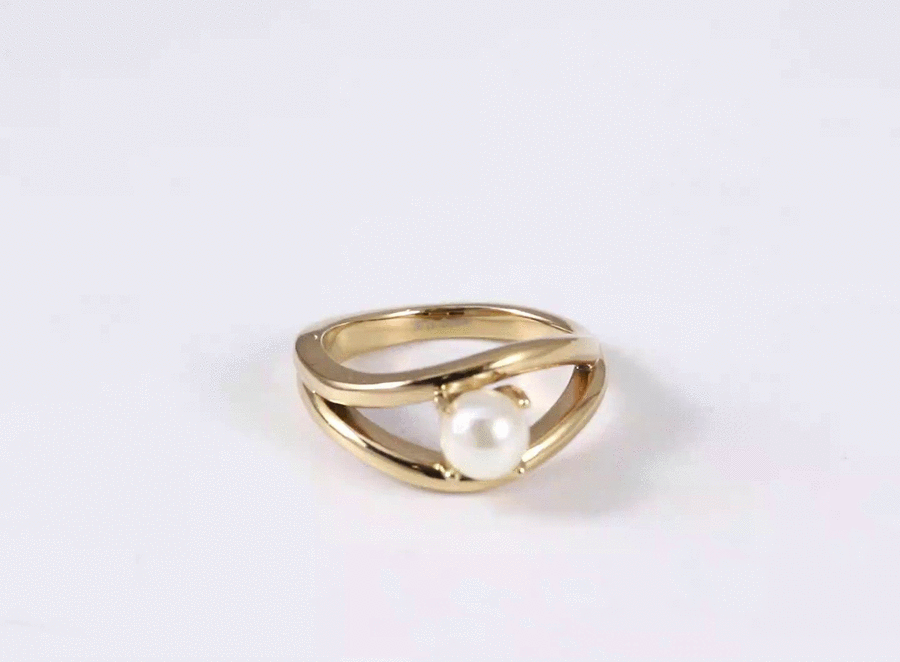 RSS1147 STAINLESS STEEL RING WITH SHELL PEARL