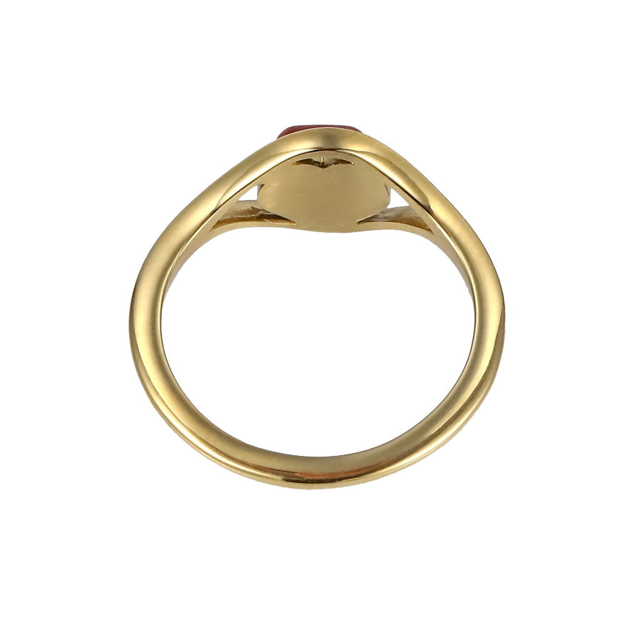 RSS1158 STAINLESS STEEL RING WITH HEART SHAPE NATURAL STONE
