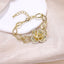 TBS147 BASE METAL FLOWER LINK BRACELET