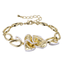TBS147 BASE METAL FLOWER LINK BRACELET
