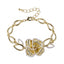 TBS147 BASE METAL FLOWER LINK BRACELET