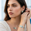TBS151 BASE METAL FLOWER LINK BRACELET