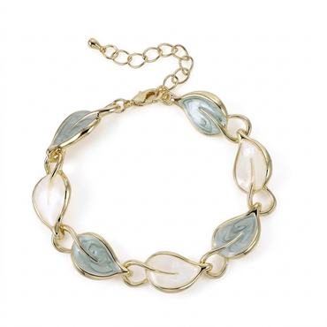 TBS153 BASE METAL LEAVE BRACELET