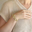 TBS157 BASE METAL OAL LEAF LINK BRACELET