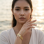 TBS157 BASE METAL OAL LEAF LINK BRACELET