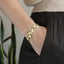 TBS157 BASE METAL OAL LEAF LINK BRACELET