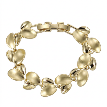 TBS157 BASE METAL OAL LEAF LINK BRACELET