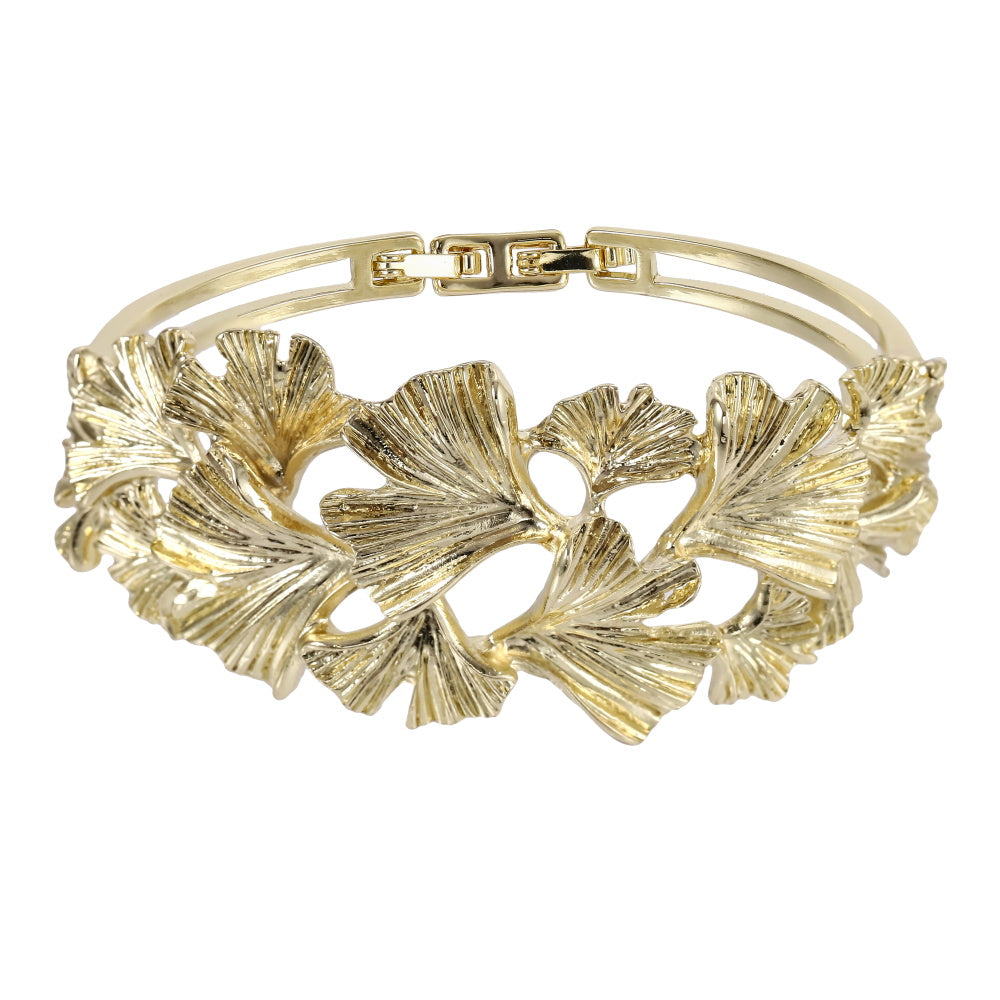 TBSG02 BASE METAL GINKGO LEAVE BANGLE