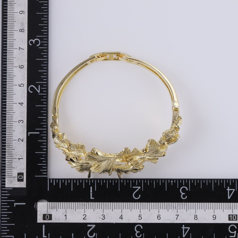 TBSG02 BASE METAL GINKGO LEAVE BANGLE