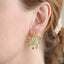 TES100 BASE METAL FLOWER EARRING WITH SYN PEARL & CZ