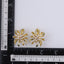 TES100 BASE METAL FLOWER EARRING WITH SYN PEARL & CZ