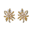 TES100 BASE METAL FLOWER EARRING WITH SYN PEARL & CZ