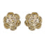 TES102 BASE METAL FLOWER EARRING WITH SYN PEARL&SHELL