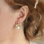 TES105 BASE METAL DRAGONFLY EARRING WITH SYN PEARL&SHELL