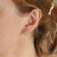 TES113 BRASS ROSE EARRING WITH CZ