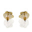 TES113 BRASS ROSE EARRING WITH CZ
