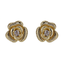 TES113 BRASS ROSE EARRING WITH CZ