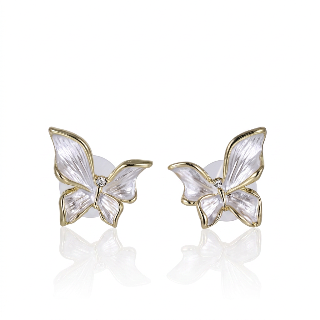 TES140 BASE METAL BUTTERFLY EARRING