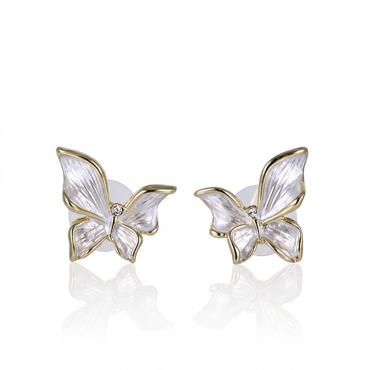 TES140 BASE METAL BUTTERFLY EARRING