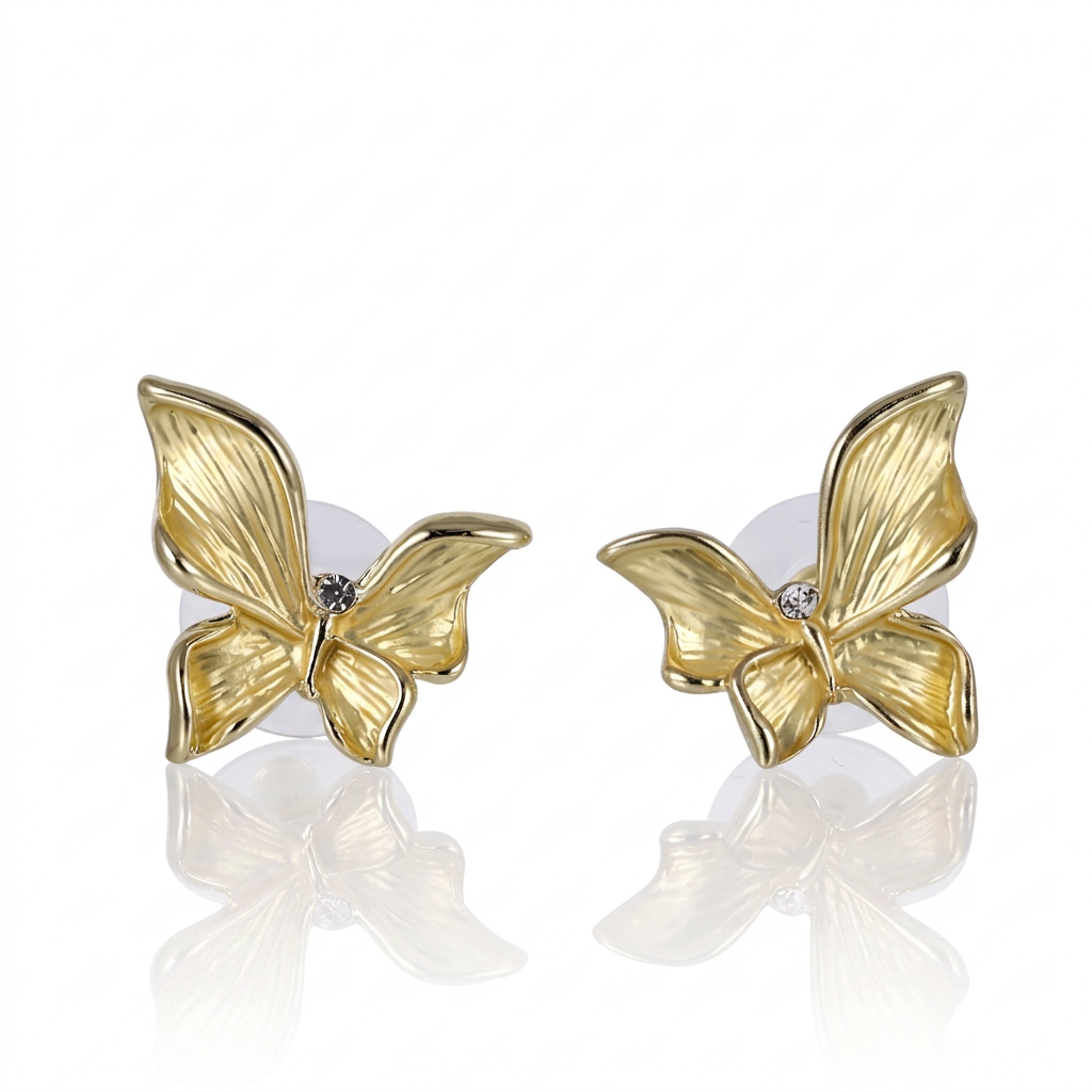 TES140 BASE METAL BUTTERFLY EARRING