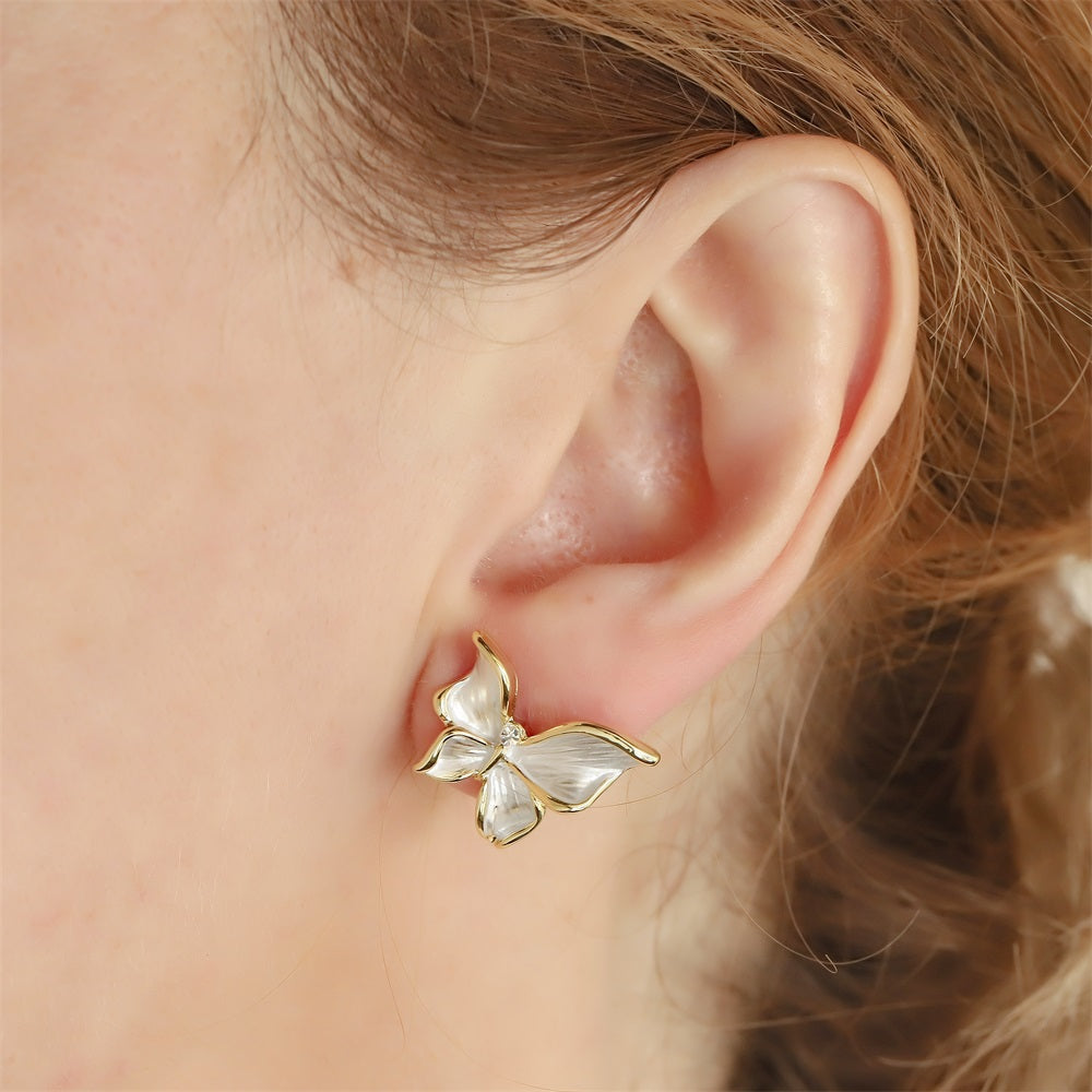 TES140 BASE METAL BUTTERFLY EARRING