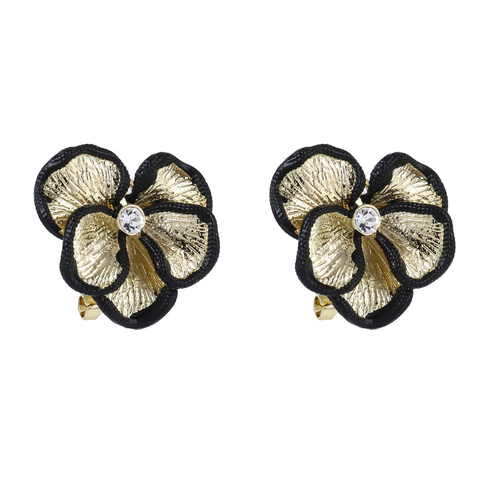 TES65 BASE METAL FLOWER EARRING