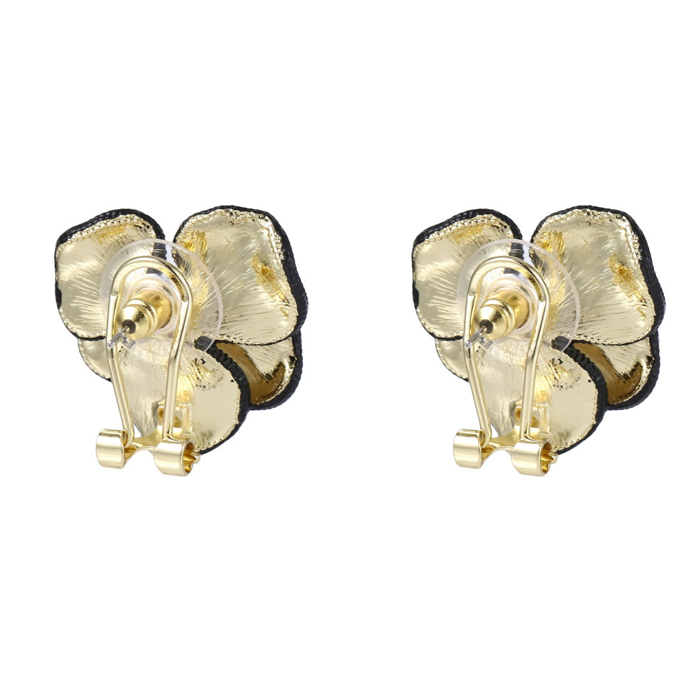 TES65 BASE METAL FLOWER EARRING