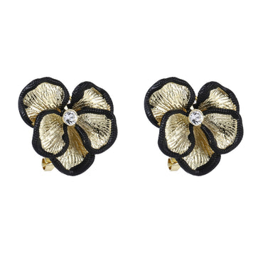 TES65 BASE METAL FLOWER EARRING