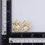 TES69 BRASS TEXTURED LEAF EARRING WITH PEARL&CZ